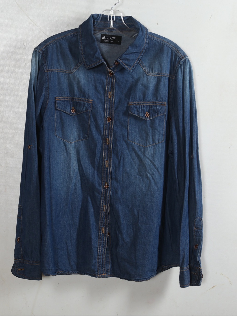 Blue Age Men's Dark Blue Denim Shirt Jacket